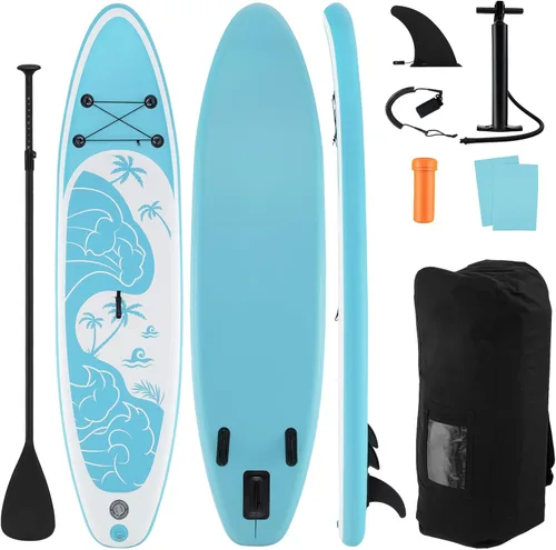 Miniatura 18 de GYMAX Tabla de remo, tabla de remo inflable con accesorios de SUP, aleta extraíble, paleta, bomba, correa y bolsa de transporte, tablas de remo