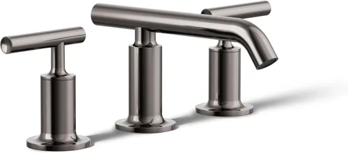 Miniatura 25 de KOHLER K-14408-4-2MB Purist - Grifo de lavabo de baño generalizado, 3 agujeros, manijas de palanca alta generalizadas y boquilla de cuello de cisne