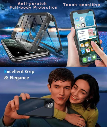 Miniatura 9 de Funda para iPhone 11 con protector de pantalla [vidrio templado 9H integrado], protección de cuerpo completo 360 de doble capa protectora