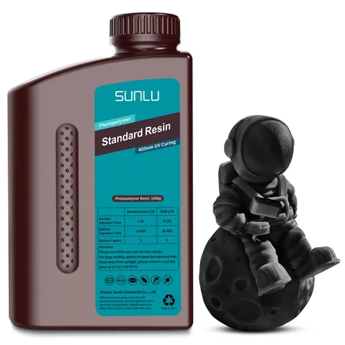 Miniatura 47 de SUNLU Resina para impresora 3D, 1kg de curado rápido, resina estándar 3D para impresoras 3D LCD DLP SLA, curado UV de 395-405nm, resina líquida