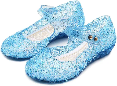 Amtidy - Zapatos bajos tipo princesa inspirados en disfraces de Frozen, Elsa y reina de nieve, para niñas, sandalias para cumpleaños