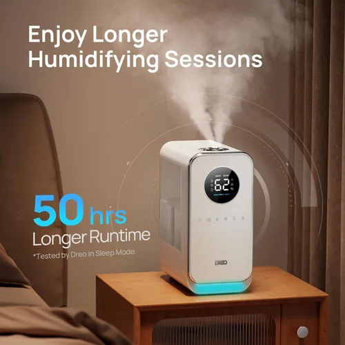 Miniatura 5 de Dreo Humidificadores para recámara, humidificador inteligente de niebla fría silencioso de llenado superior para habitación grande del hogar, Blanco
