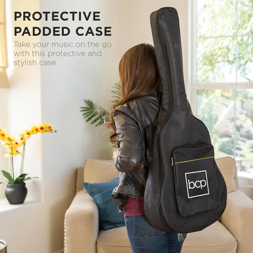 Miniatura 5 de Best Choice Products Guitarra Acústica para Principiantes de 41 Pulgadas, Tamaño Completo, Toda de Madera con Cutaway, Juego de Inicio con Funda