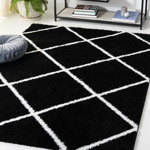 Miniatura 14 de SAFAVIEH Tahoe Shag Collection - Alfombra para pasillo, 2 x 9 pies, diseño de enrejado, no desprende pelusa y de fácil cuidado, 1.2 pulgadas