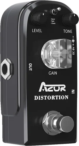 Miniatura 4 de AZOR AP-302 - Pedal de efecto de guitarra de distorsión, 3 modos, natural, apretado, clásico para guitarra eléctrica, True Bypass 3 perillas