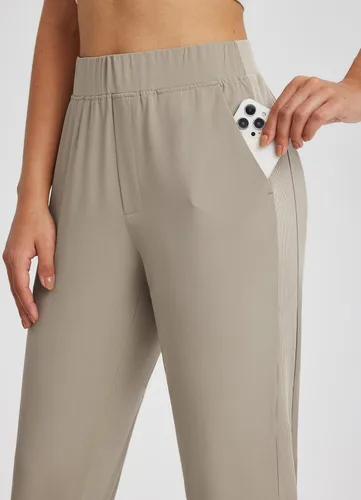 Miniatura 5 de BALEAF Pantalones de golf para mujer, pantalones de tobillo elásticos de cintura alta con bolsillos con cremallera, trabajo, atletismo, viajes