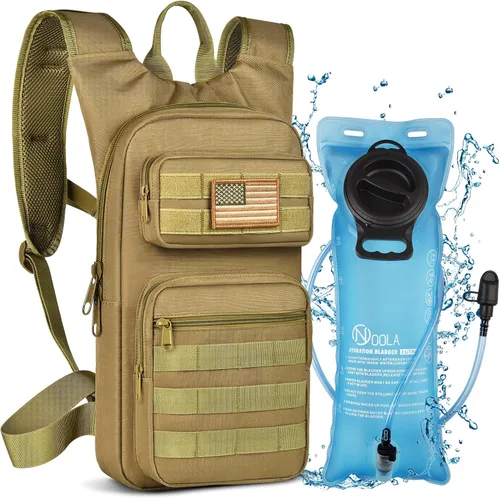 Miniatura 9 de NOOLA Mochila de hidratación con vejiga de agua de TPU de 3 L, mochila táctica de agua Molle para hombres y mujeres, paquete de hidratación