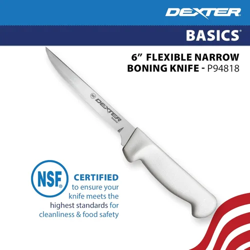 Miniatura 2 de Dexter-Russell P94818 Basics 31614 Cuchillo de deshuesar, hoja de acero de alto carbono de 152 mm, libre de manchas, flexible y estrecha, mango