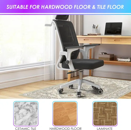 Miniatura 3 de Kuyal Tapete para silla de oficina para suelo de madera dura, 48 x 60 pulgadas, tapete para silla de juegos de computadora, tapete de pelo bajo