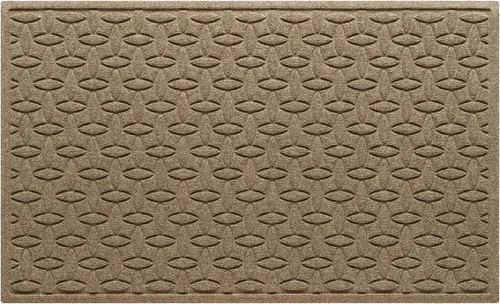 Bungalow Flooring Waterhog - Tapete para puerta, de 3 x 5 pies, fabricado en Estados Unidos, duradero y decorativo, antideslizante, caqui/camel