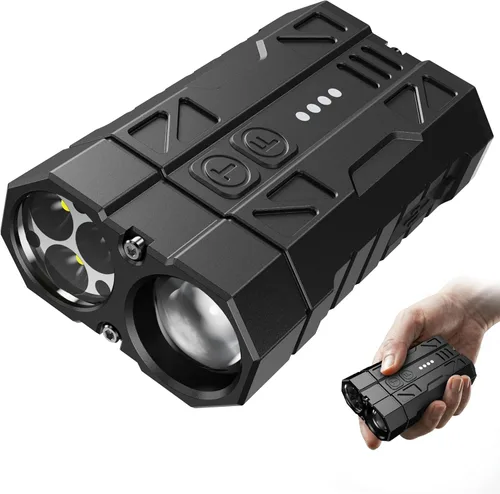 Miniatura 8 de Linternas de alta luminosidad de 100,000 lúmenes recargables, súper brillantes, LED de 50W, larga duración de 15 horas, entrada USB C y salida USB