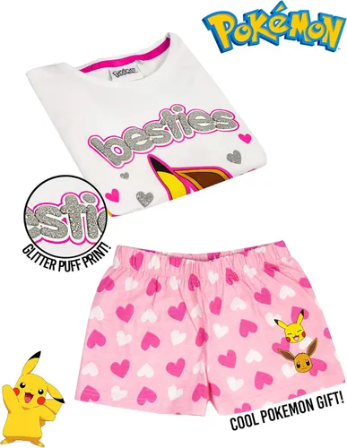 Miniatura 2 de Pokemon Pijamas Pikachu & Eevee Manga Larga O Corta Pierna Niña Pijamas