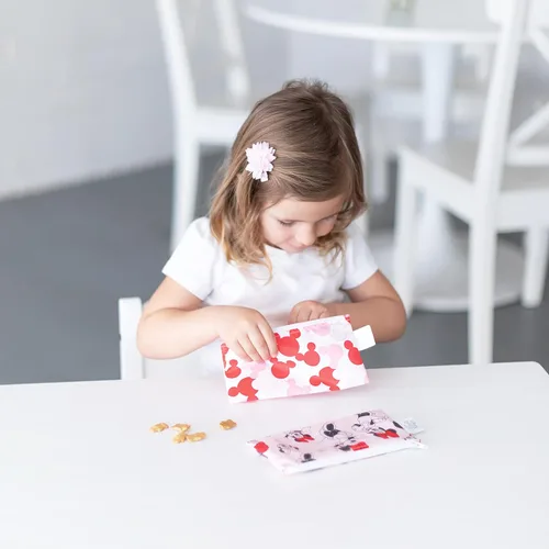 Miniatura 2 de Bumkins Disney Bolsas Reutilizables para Aperitivos, para el Almuerzo Escolar de Niños y para Porción de Adultos, Tela Lavable, Bolsa de Tela A4