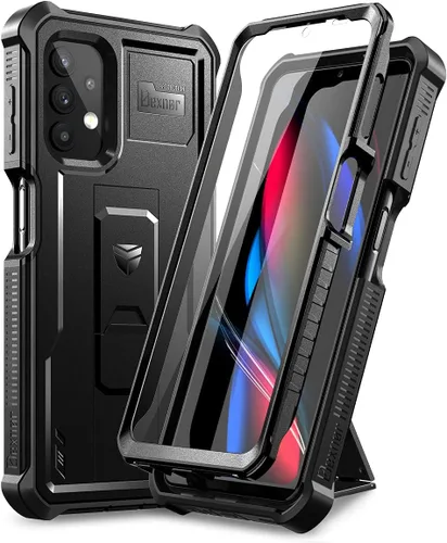Dexnor Funda para Samsung Galaxy A32 5G, [Protector de pantalla y soporte integrados] Protección de grado militar resistente a prueba de golpes para