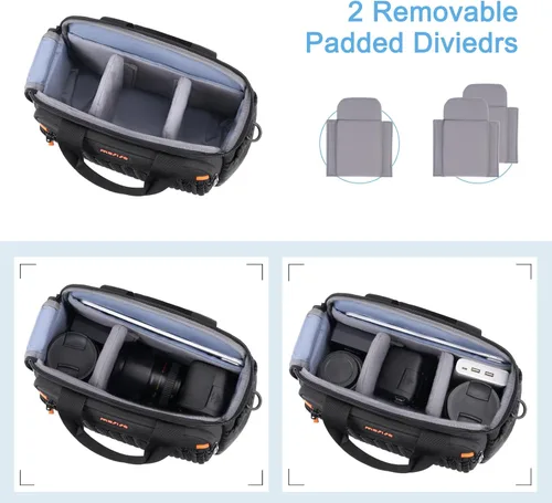 Miniatura 2 de MOSISO Bolsa para cámara para fotógrafos, bolsa de hombro para fotografía para cámaras DSLR/SLR/SLR/sin espejo, funda acolchada con orejas de trigo