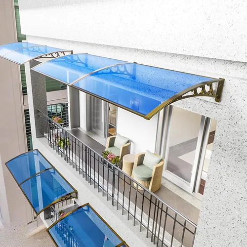 Cubierta moderna de policarbonato azul, para puerta delantera al aire libre, patio, protección contra la lluvia y la nieve, toldo para puerta, toldo