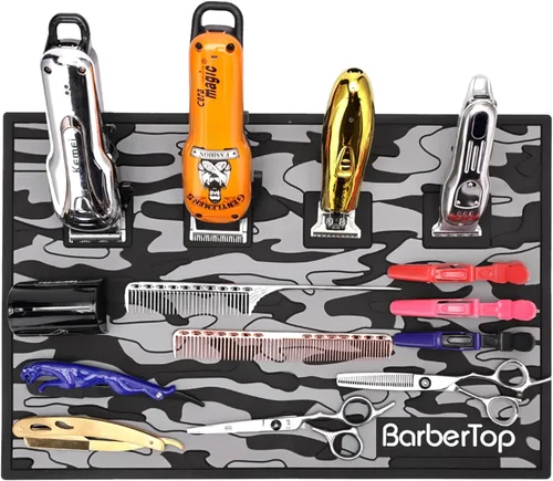 Miniatura 8 de Alfombrillas magnéticas de peluquería, antideslizante y flexible para tijeras, tapete de salón de belleza, herramientas de silicona resistente al
