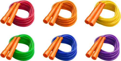 Champion Sports 16 Foot Licorice Jump Rope for Fitness, Assorted Colors - Speed Jump Ropes with Contoured Handles for Exercise, Cross Training,