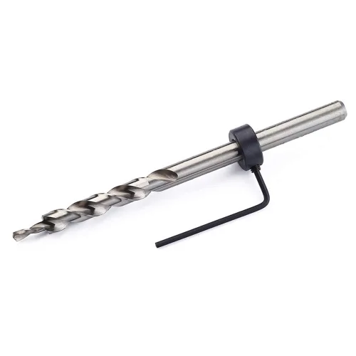 Miniatura 4 de 2 brocas de agujero de bolsillo de 3/8 pulgadas (0.374 in), broca de paso giratorio HSS con cuello de tope de profundidad para agujero de bolsillo