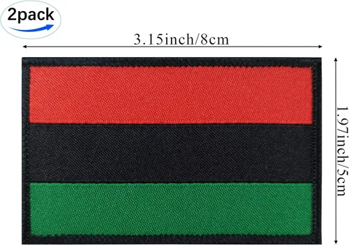 Miniatura 3 de JBCD Paquete de 2 parches de bandera afroamericana, parche táctico de bandera del orgullo para ropa, sombrero, parche militar
