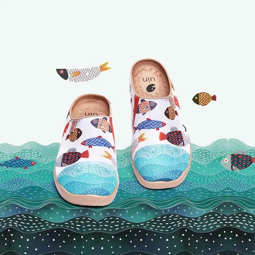 Miniatura 2 de Mocasines UIN para mujer, cómodos, modernos, pintados con diseños artísticos, para viajar, con punta ancha, estilo informal, Málaga
