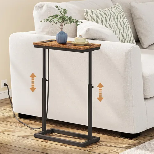 Miniatura 10 de TUTOTAK Mesa auxiliar, mesa auxiliar, mesa de sofá alta, mesa de sofá, sala de estar, dormitorio, negro TB01BK083P
