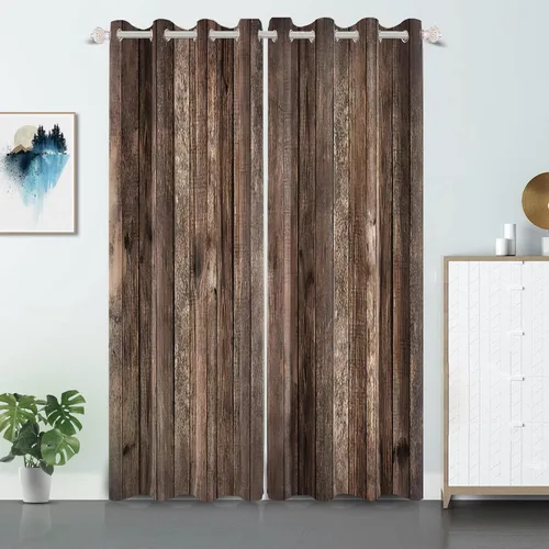 Miniatura 70 de Cortinas rústicas para ventana de puerta de granero, puerta de madera gris, puerta de garaje, tratamiento de ventana para sala de estar, dormitorio