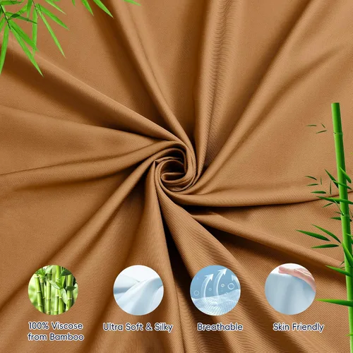 Miniatura 2 de PHF Sábana bajera ajustable 100% rayón derivado de bambú, tamaño Twin, bolsillo profundo de 16", 1" más ancho, elástico fuerte, fácil ajuste