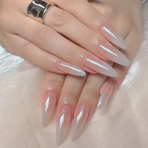 Miniatura 7 de 12 frascos de polvo de uñas cromado, perla blanca, holográfico, efecto degradado, polvo metálico aurora, polvo iridiscente perlado, polvo