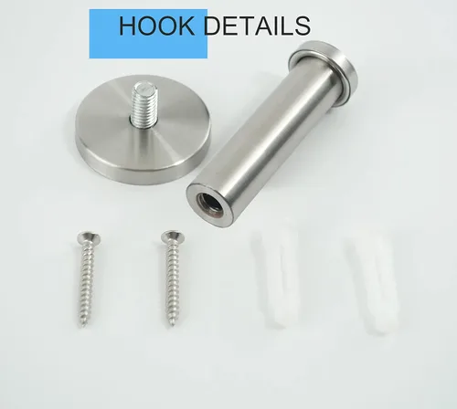 Miniatura 5 de Ganchos para toallas de baño, paquete de 6 ganchos redondos para abrigos, gancho resistente para bata montado en la pared, colgador de ropa Cepillado