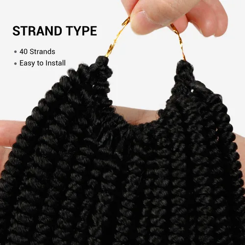 Miniatura 4 de AU-THEN-TIC Nubian Twist - Cabello rizado de 10 pulgadas, rizos de resorte previamente enlazados, 2 paquetes, extensiones de cabello rizado