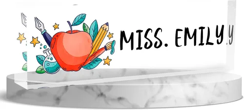 Placa de nombre de escritorio personalizada, placa de identificación acrílica personalizada para decoración de escritorios, regalos de Al profesor