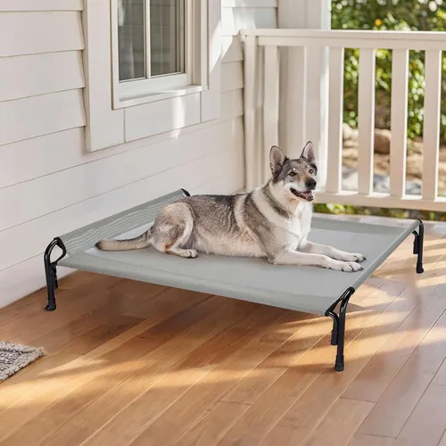 Miniatura 8 de Veehoo Cama Elevada para Perros al Aire Libre, Cuna Elevada para Perros Grandes, Cama de Hamaca para Mascotas Lavable y Resistente al Agua