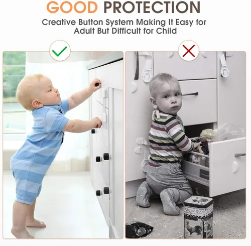 Miniatura 9 de Cerraduras de correa de seguridad para bebés, gabinete de seguridad para niños, a prueba de niños, cerraduras de cajón a prueba de niños, multiusos