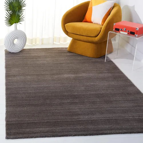 SAFAVIEH Himalaya Collection - Alfombra decorativa, 3 x 5 pies, carbón, lana hecha a mano, ideal para zonas de alto tráfico en entrada, sala de
