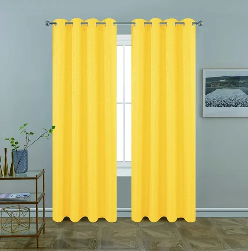 Generic BT261 Kaitlyn - Cortina de jacquard (83.9 in), color amarillo