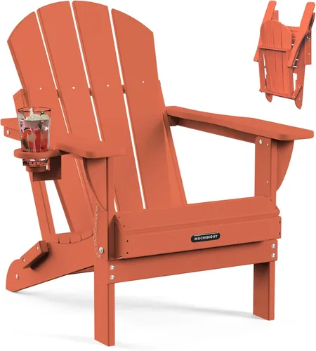Miniatura 39 de MUCHENGHY Sillas Adirondack plegables, sillas de patio, sillas de césped, silla para exteriores, silla Adirondack de plástico, hoguera, resistente a
