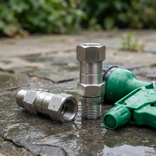 Miniatura 9 de Lavadora a presión giratoria 3/8 pulgadas NPT 5000 PSI, paquete de 2 conectores giratorios de acero inoxidable sin torceduras de 360°, accesorios