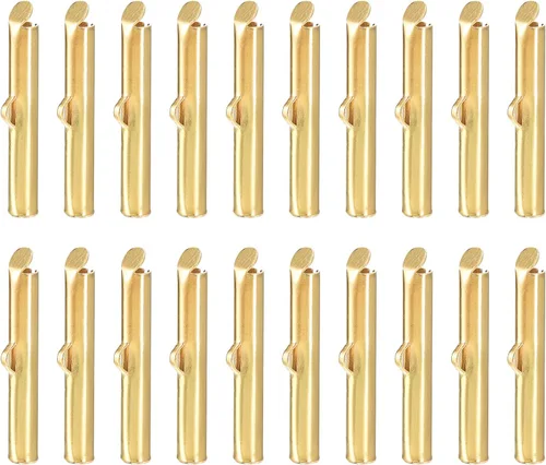 Miniatura 8 de uxcell 150 cierres deslizantes en los extremos, extremos deslizantes de bolas de tubo de 0.98 pulgadas para múltiples hebras de manualidades