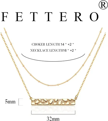 Miniatura 6 de Fettero Collar con colgante de oro gargantilla en capas con moneda abierta círculo de karma completamente nueva luna creciente chapada en oro de 14