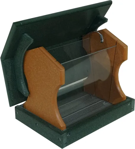 Miniatura 7 de DutchCrafters Comedero colgante pequeño para pájaros (verde césped y cedro)