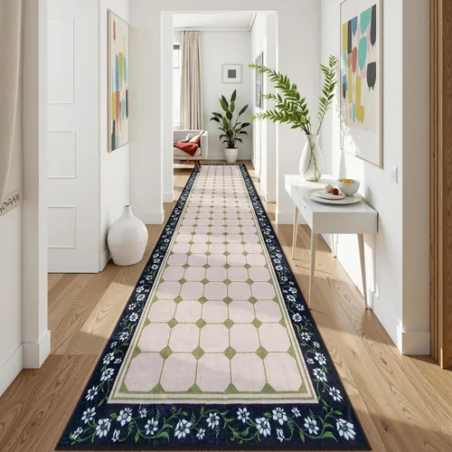 Miniatura 4 de Anidaroel Alfombra Pasillo Larga 3x12 pies, Alfombras Antideslizantes Lavables para Cocina, Suave Ultra Delgada Interior Boho Alfombra Pasillo