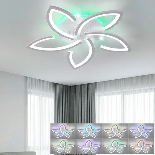 Miniatura 13 de STCH Lámpara de techo LED moderna regulable, lámpara de techo moderna de estrella de 25.6 pulgadas, lámpara de techo LED de montaje empotrado