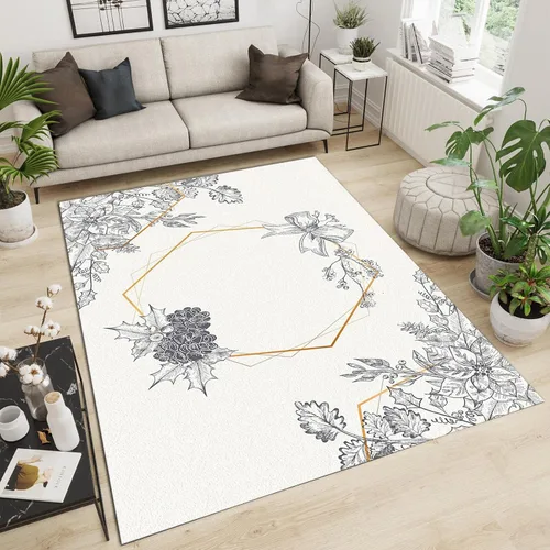 Miniatura 20 de Alfombra de área de flores simples moradas, alfombra abstracta degradada para interiores, decoración de sala de estar, cálida, suave, duradera