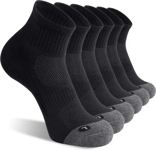 FITRELL Paquete de 6 calcetines deportivos acolchados para hombre, calcetines deportivos para correr, 7-99-1212-15