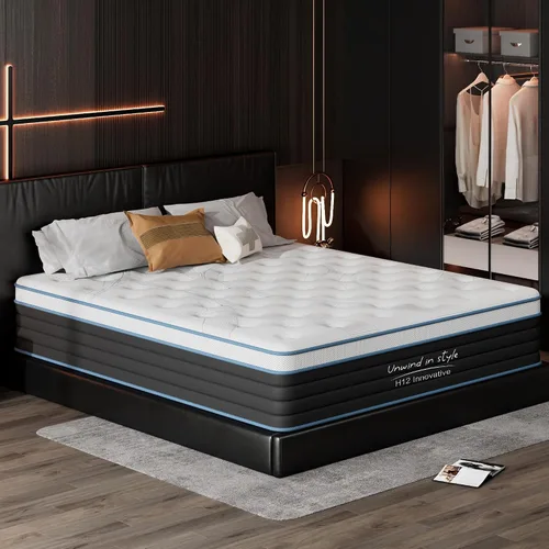 Miniatura 9 de sogesfurniture Queen 8" Gel Memory Foam Hybrid Mattress with Pocket Springs Medium-Firm Bed Cooling Airflow Mesh Motion Isolation Spinal Alignment
