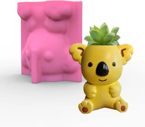 Miniatura 12 de Molde de silicona para macetas, moldes de silicona en forma de animal 3D para hormigón, cemento, yeso, arcilla polimérica, fundición de resina