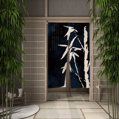 Miniatura 2 de Leowefowa Noren - Cortina japonesa para puerta, cortina de puerta de estilo japonés, tapiz de puerta para cocina, decoración del hogar, 33.5