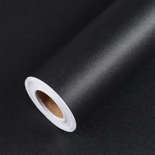 Miniatura 3 de AbaBoorty Papel tapiz de pizarra para paredes, papel adhesivo negro mate, autoadhesivo, extraíble, color negro sólido, papel tapiz impermeable