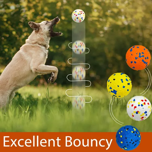 Miniatura 5 de Beieverluck Paquete de 8 pelotas de juguete para perros, pelota de tenis para masticadores agresivos, 3.0 pulgadas, indestructibles juguetes